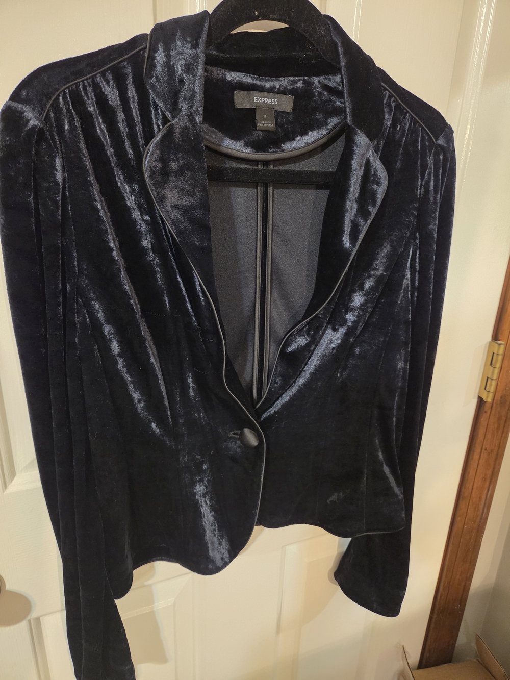 Express Black Velvet Blazer Jacket